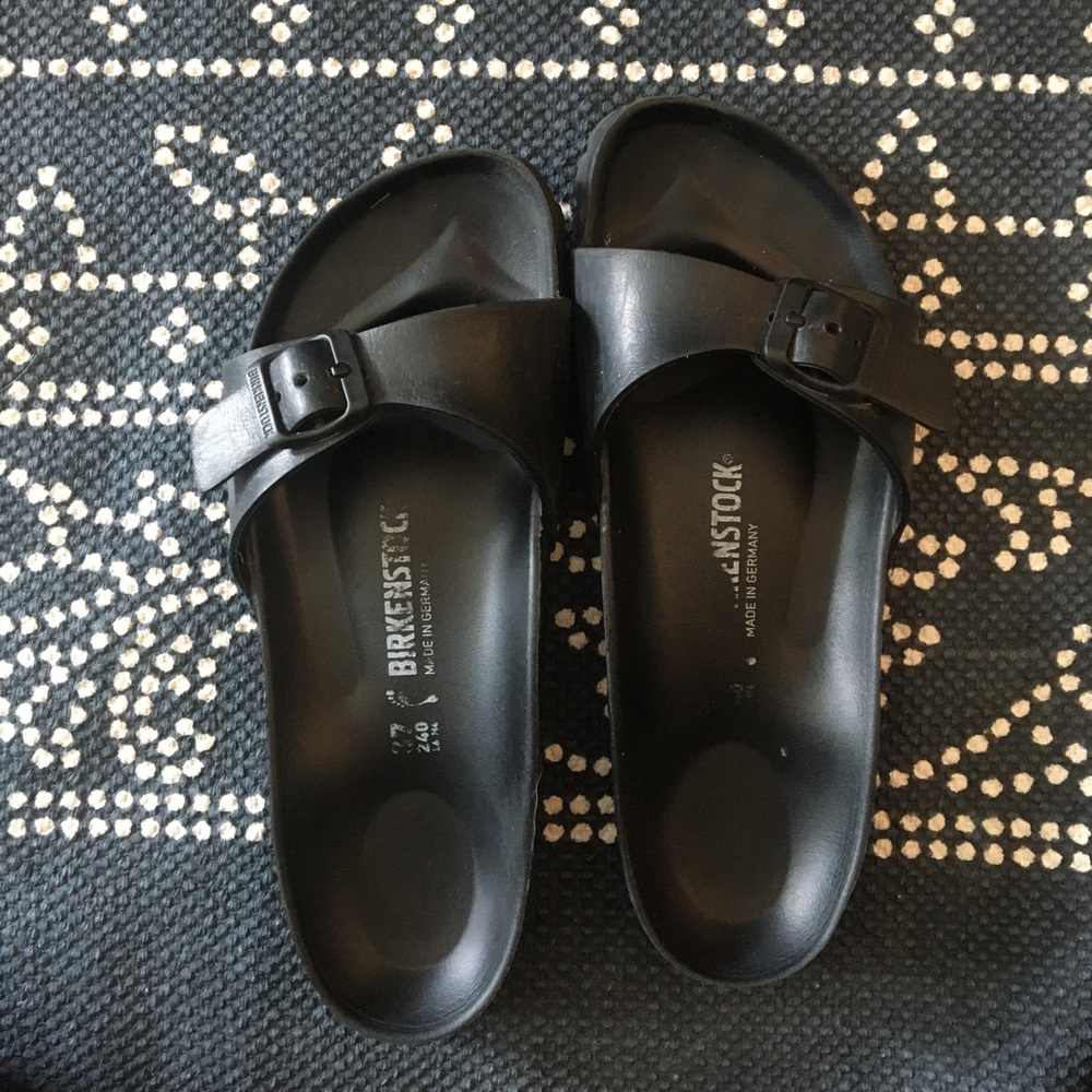 Black rubber Birkenstock Madrid Sandals